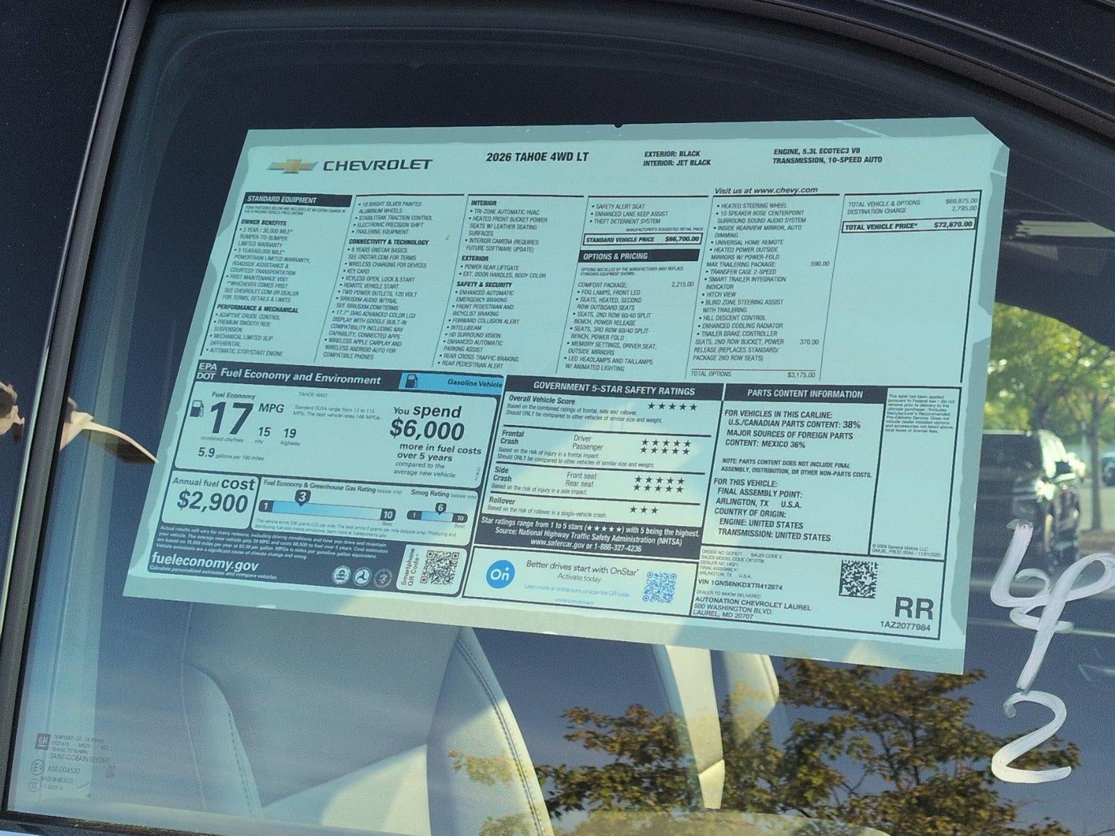 2026 Chevrolet Tahoe LT