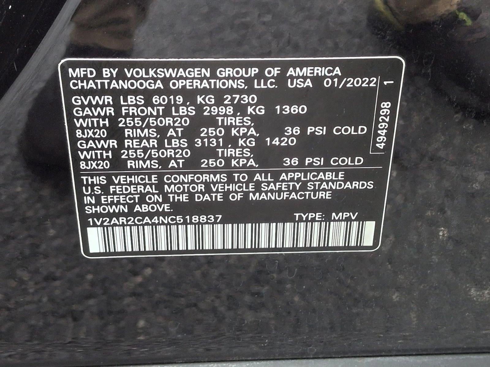 2022 Volkswagen Atlas 3.6L V6 SEL R-Line