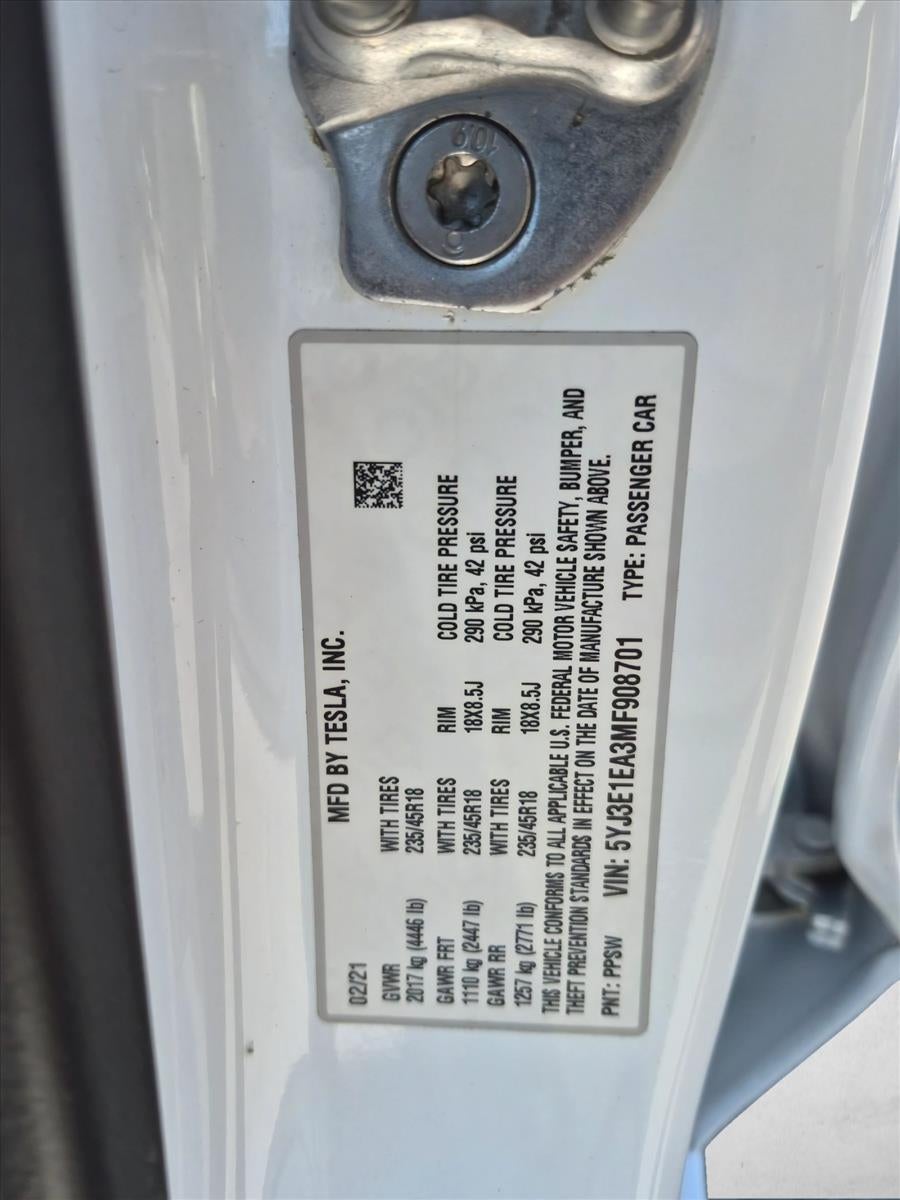 2021 Tesla Model 3 Standard Range Plus Rear-Wheel Drive
