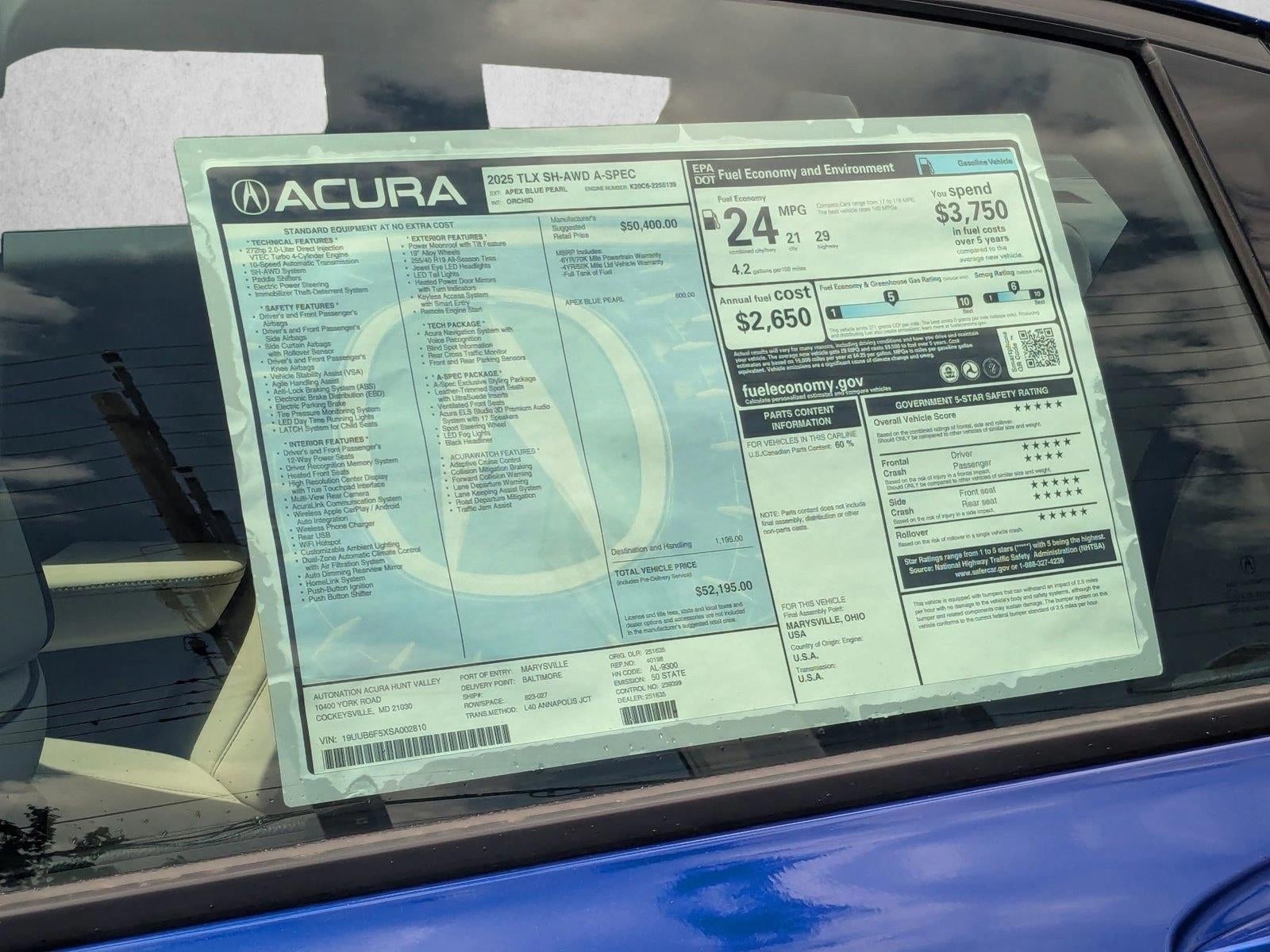 2025 Acura TLX SH-AWD w/A-Spec Package