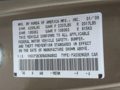 2009 Honda Accord Sedan LX Automatic