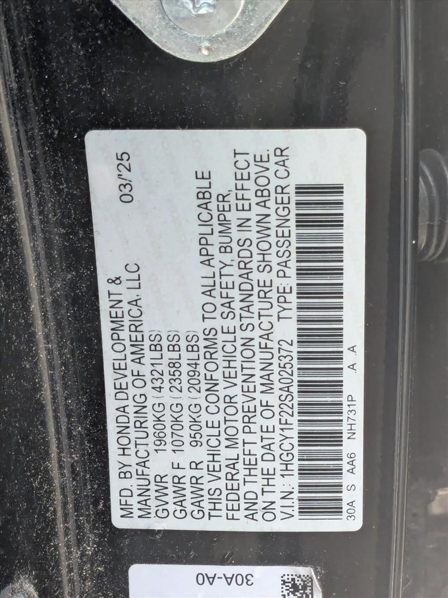 2025 Honda Accord Sedan LX CVT