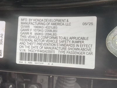 2025 Honda Accord Sedan SE CVT