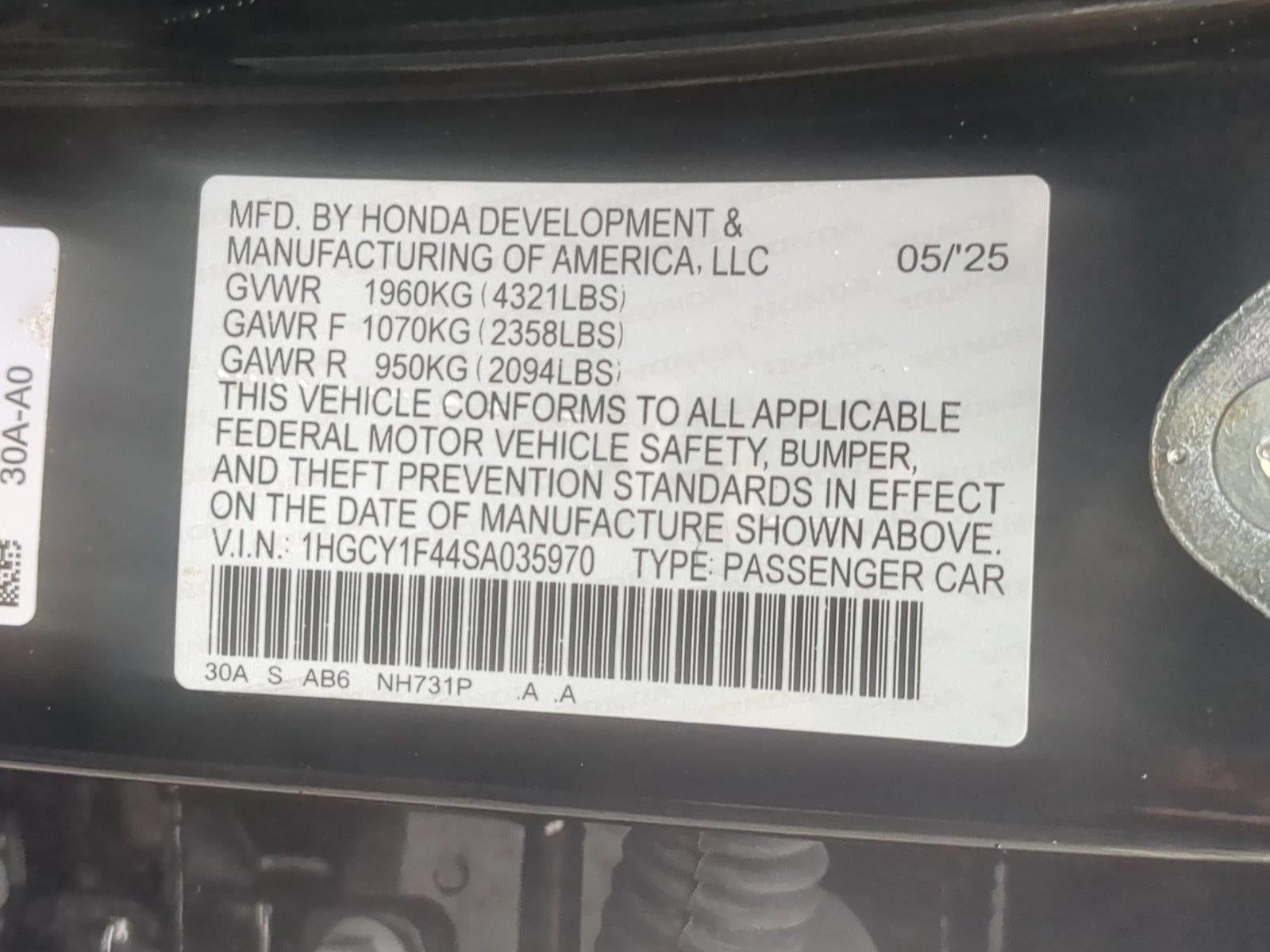 2025 Honda Accord Sedan SE CVT
