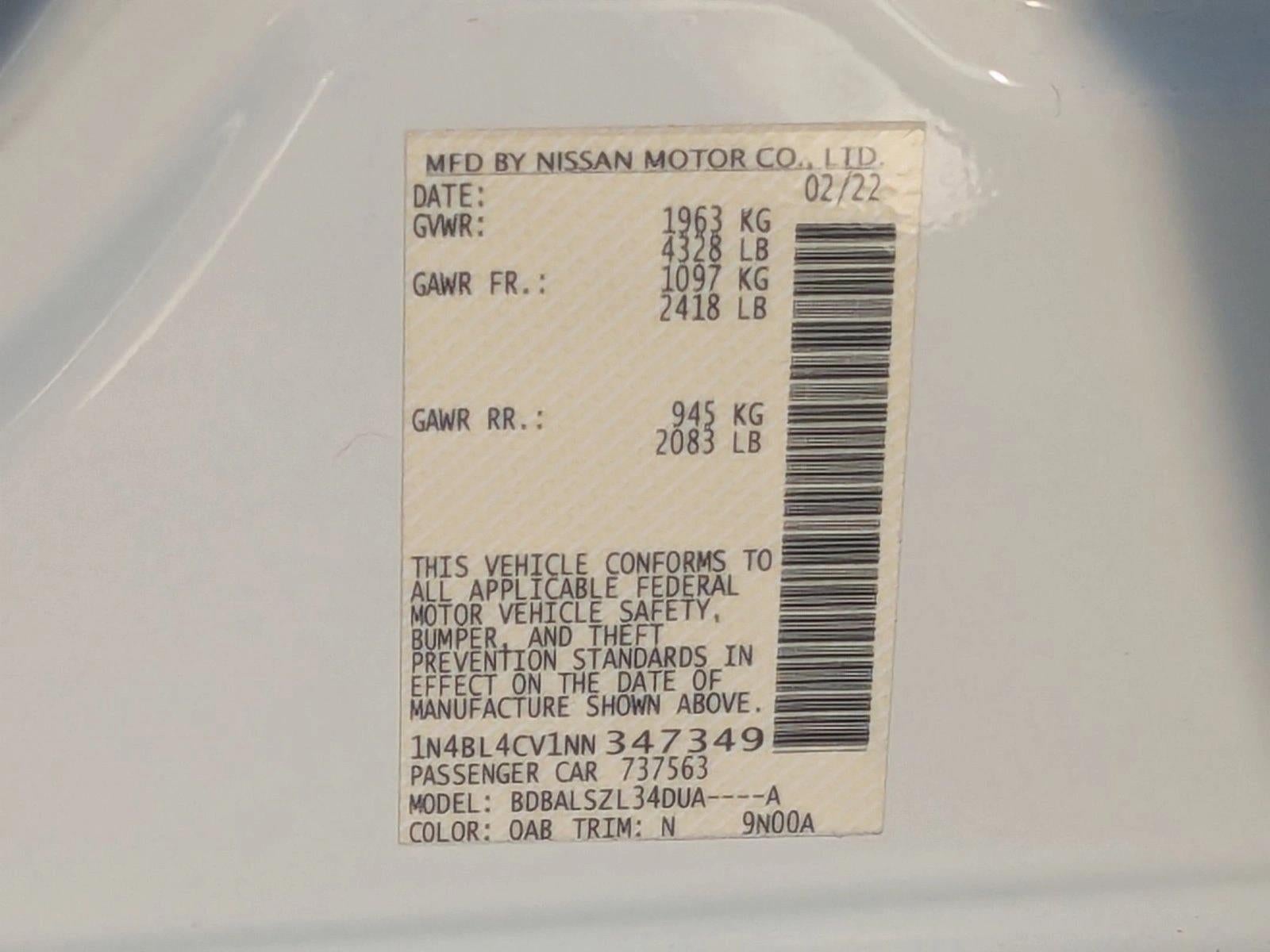 2022 Nissan Altima 2.5 SR Sedan