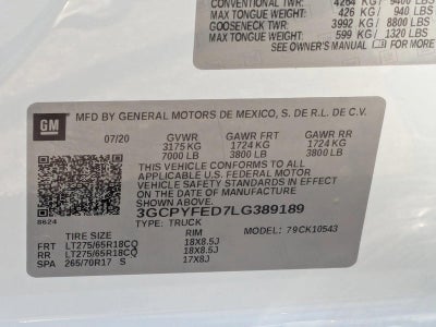 2020 Chevrolet Silverado 1500 Crew Cab Short Box 4-Wheel Drive LT Trail Boss