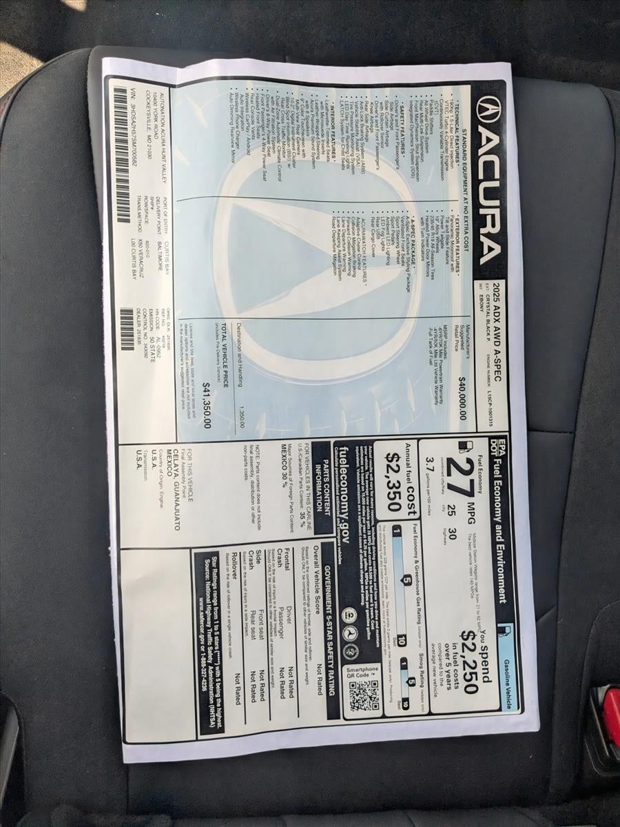 2025 Acura ADX AWD w/A-Spec Package