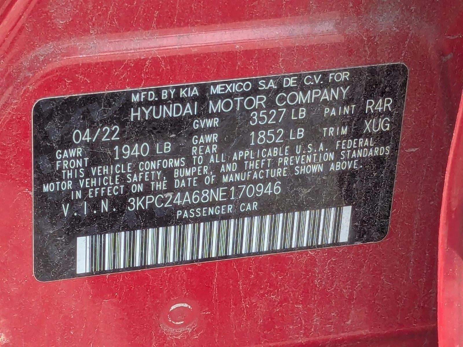 2022 Hyundai ACCENT SE Sedan IVT