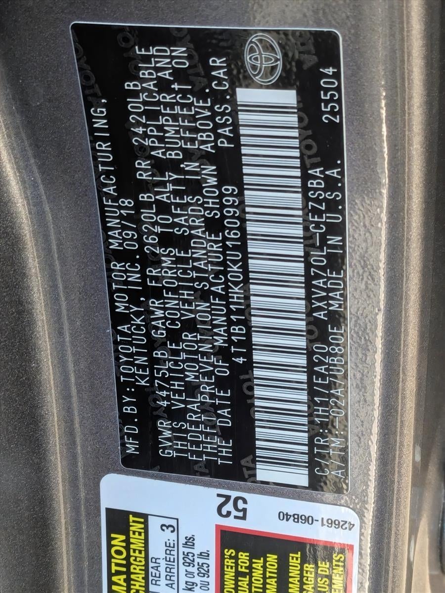 2019 Toyota Camry SE Auto (Natl)