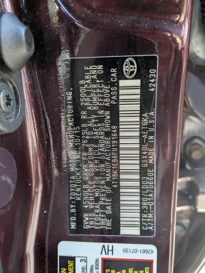 2015 Toyota Avalon 4dr Sdn XLE (Natl)