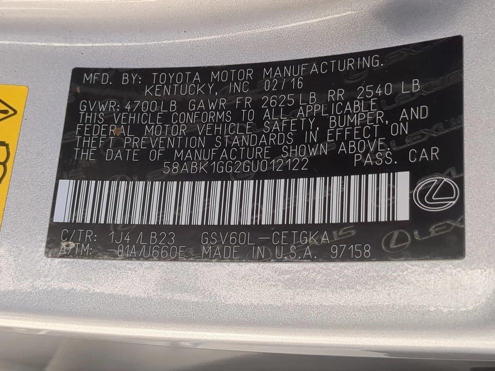 2016 Lexus ES 350 4dr Sdn