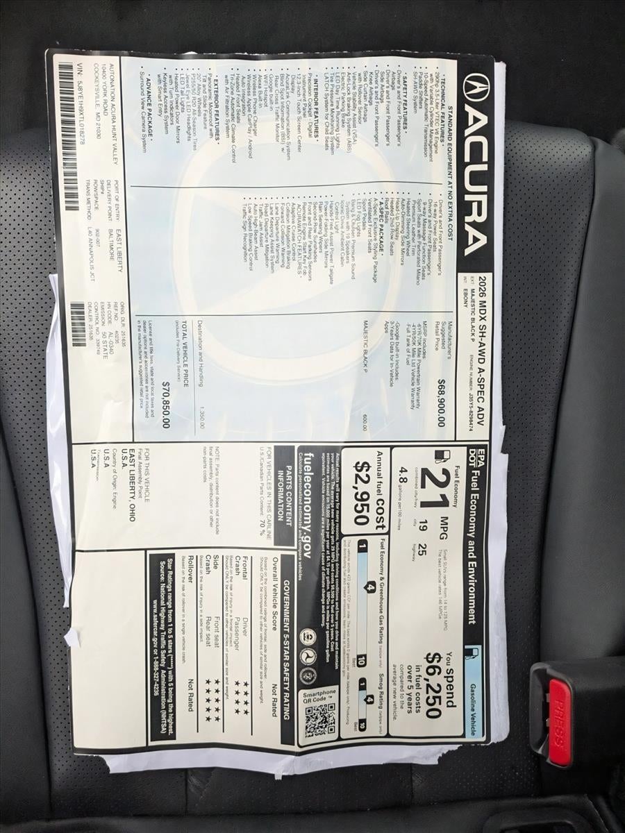 2026 Acura MDX SH-AWD w/A-Spec Advance Package