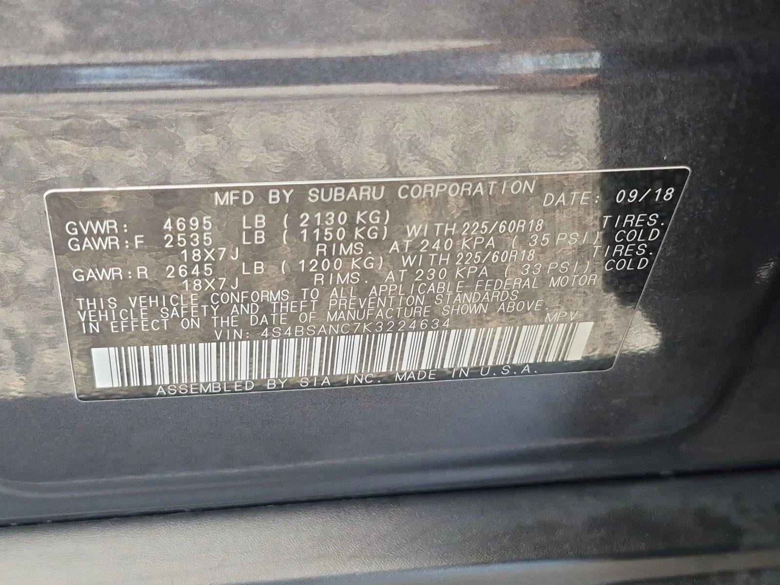 2019 Subaru Outback 2.5i Limited