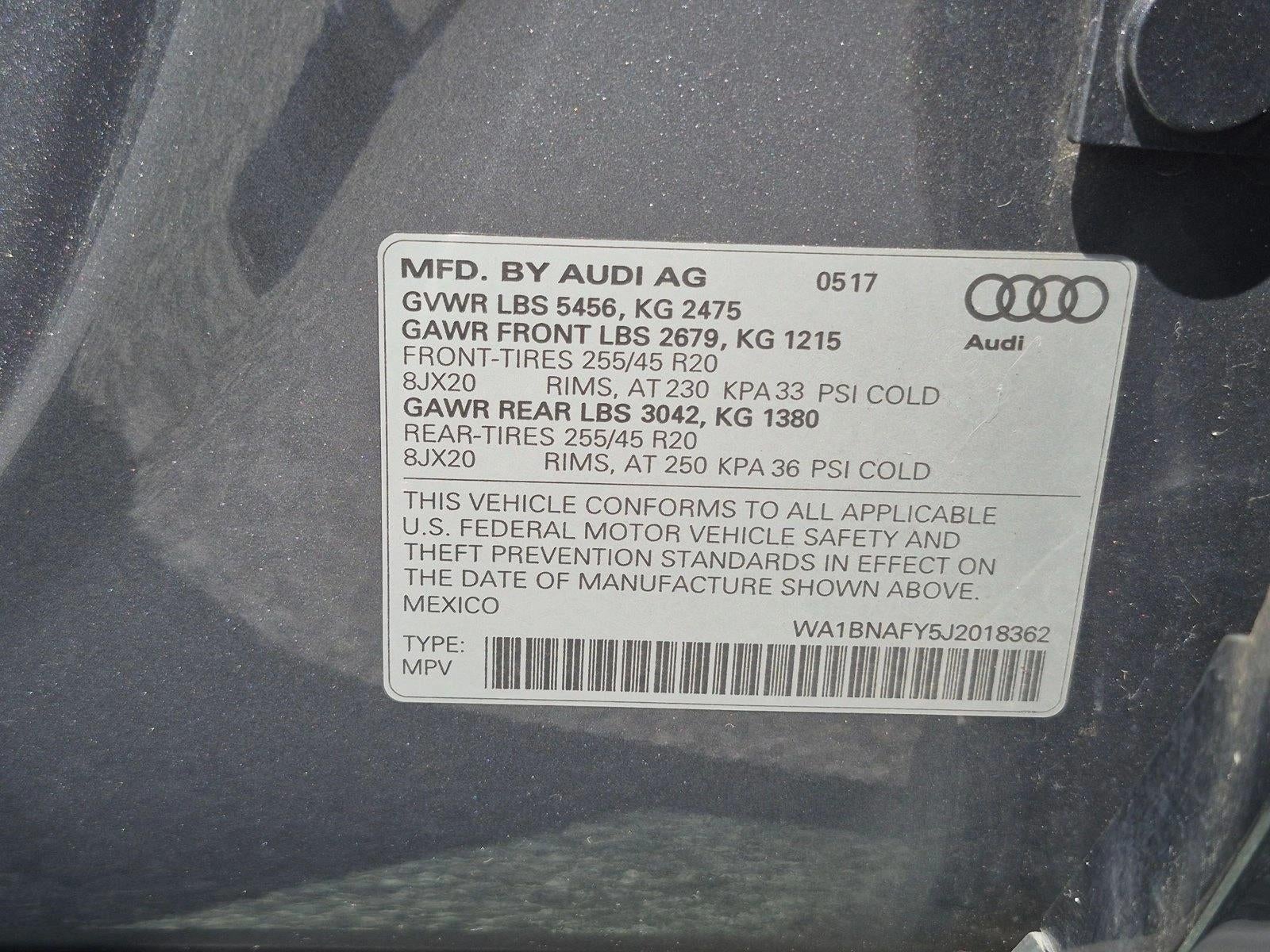 2018 Audi Q5 2.0 TFSI Premium Plus