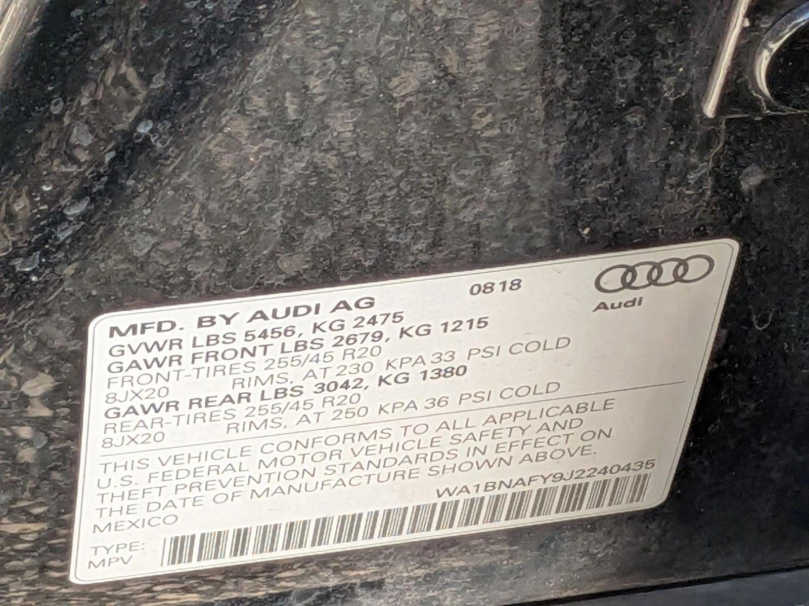 2018 Audi Q5 2.0 TFSI Premium Plus