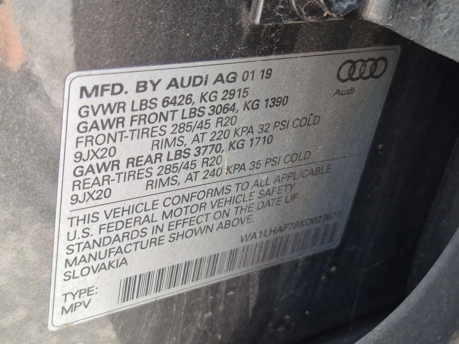 2019 Audi Q7 SE Premium Plus 45 TFSI quattro