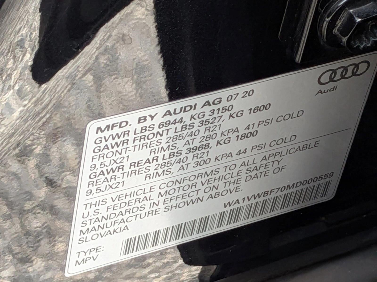 2021 Audi SQ7 Prestige 4.0 TFSI quattro