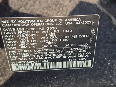 2023 Volkswagen Atlas Cross Sport 3.6L V6 SE w/Technology 4MOTION