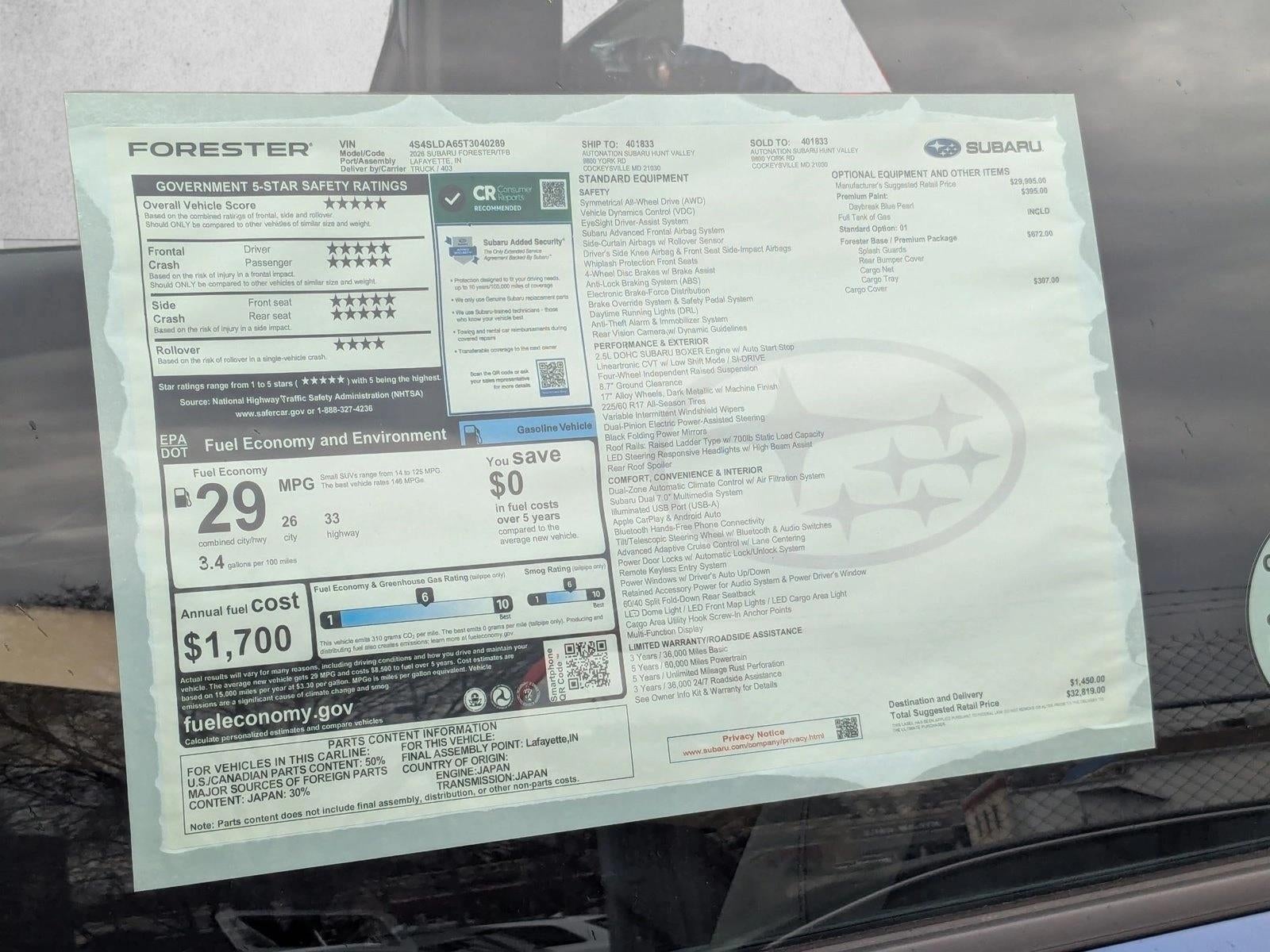 2026 Subaru Forester AWD