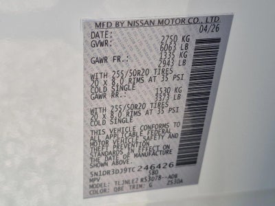 2026 Nissan Pathfinder Platinum 4WD