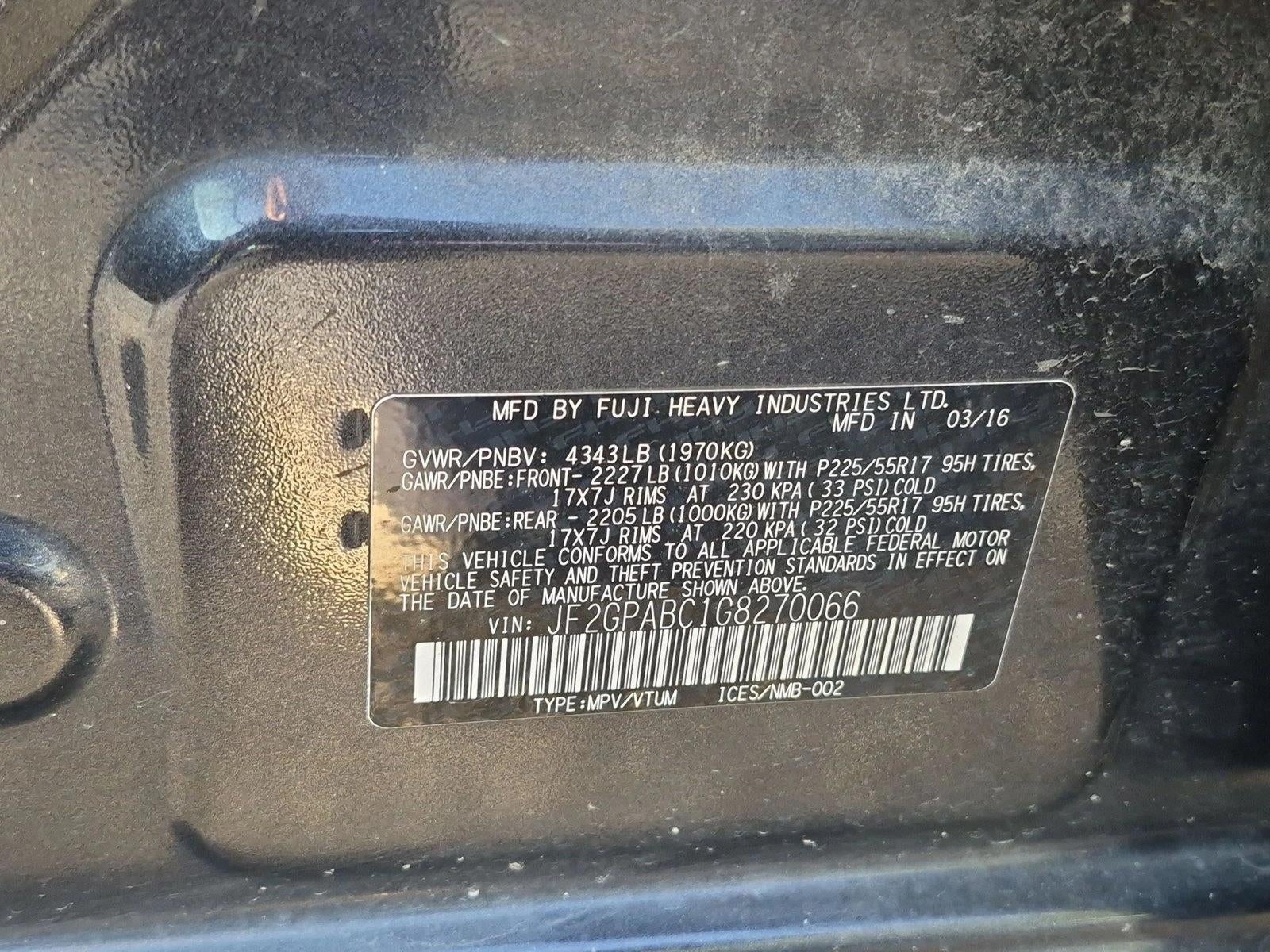 2016 Subaru Crosstrek 2.0i Premium CVT