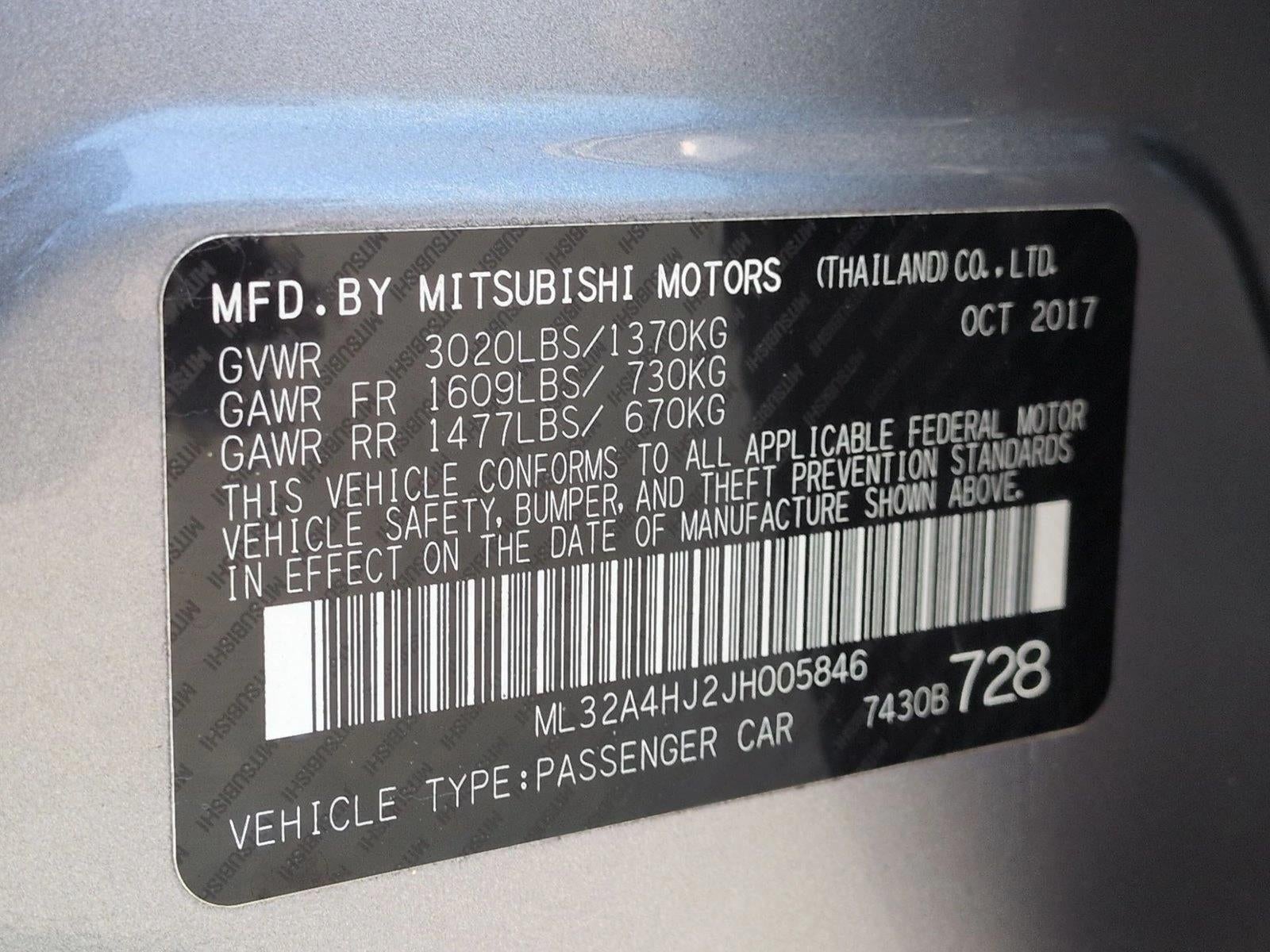 2018 Mitsubishi Mirage SE CVT