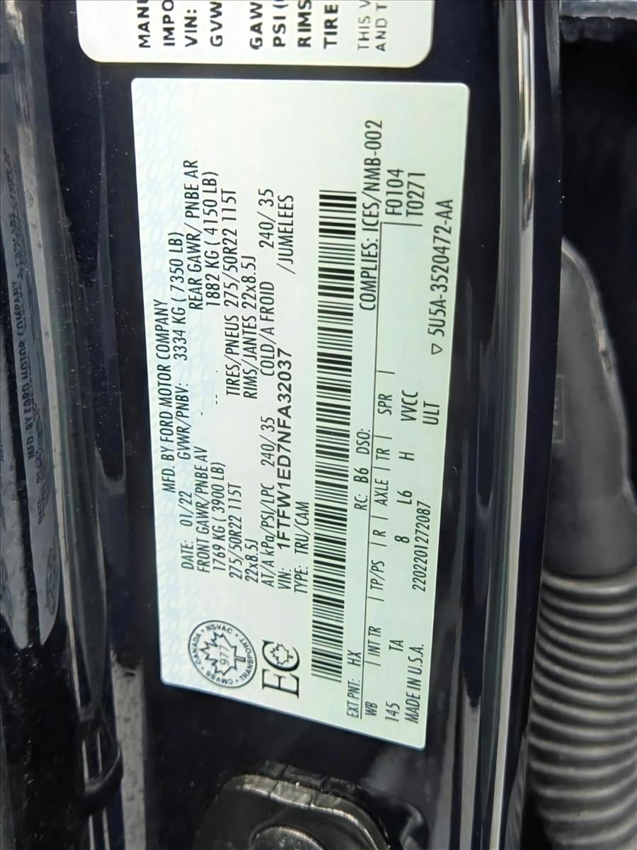 2022 Ford F-150 Limited 4WD SuperCrew 5.5' Box