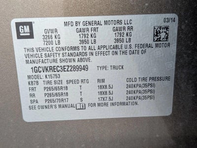 2014 Chevrolet Silverado 1500 Double Cab Standard Box 4-Wheel Drive LT w/1LT