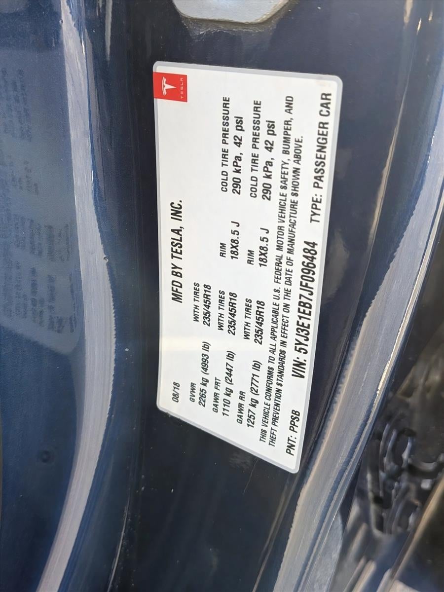 2018 Tesla Model 3 Long Range Battery AWD