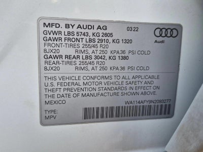 2022 Audi SQ5 Sportback Premium 3.0 TFSI quattro