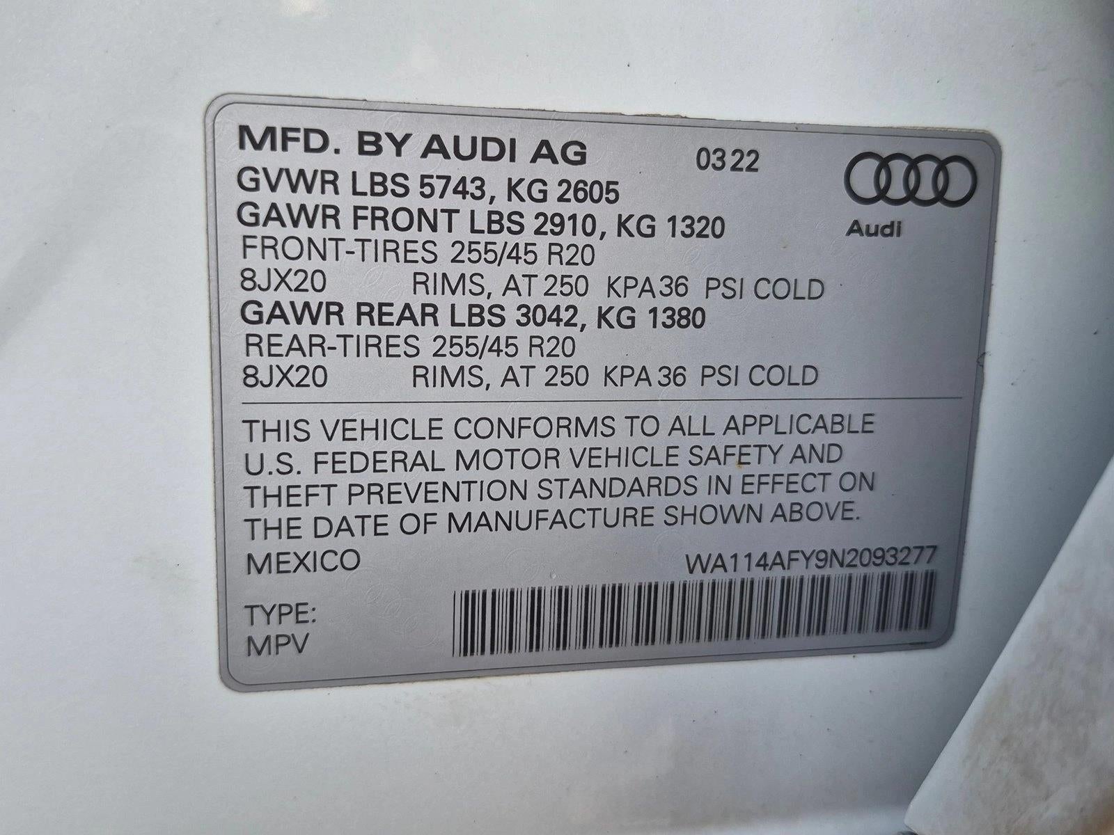 2022 Audi SQ5 Sportback Premium 3.0 TFSI quattro