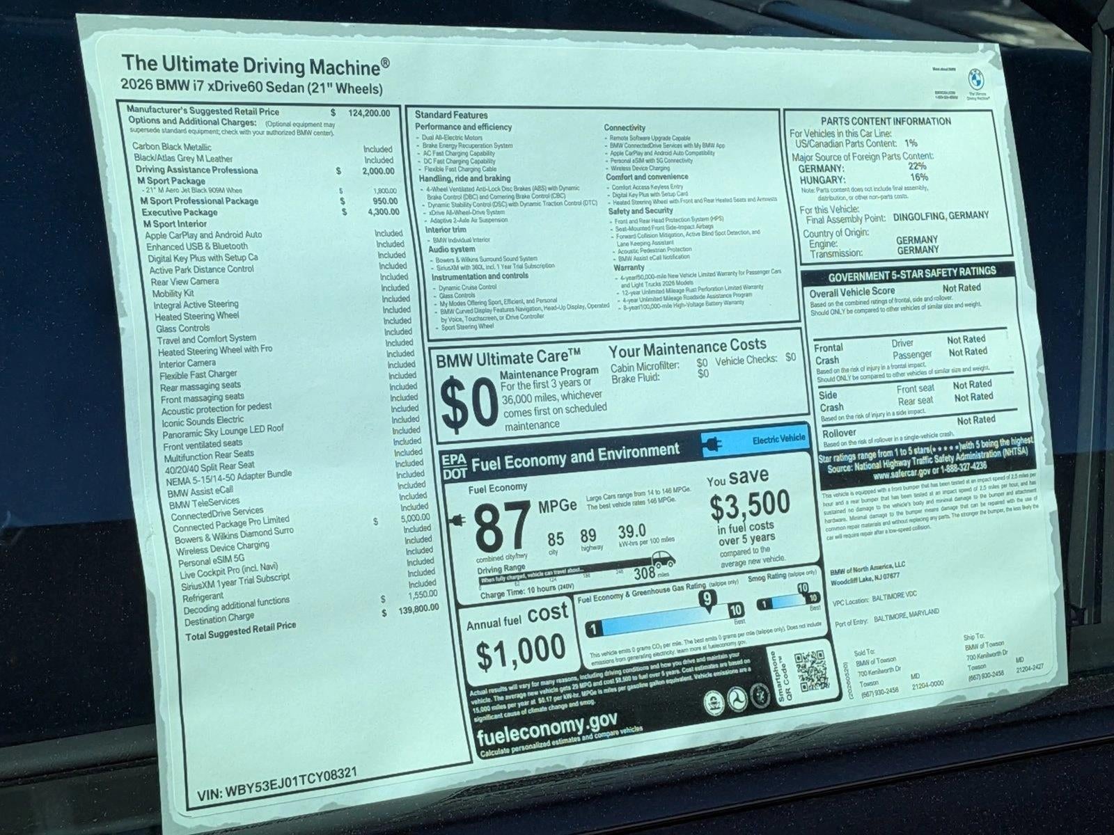 2026 BMW i7 xDrive60 Sedan