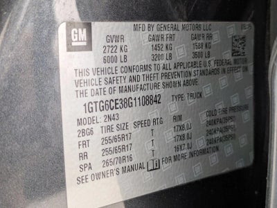 2016 GMC Canyon Crew Cab Short Box 4-Wheel Drive SLE