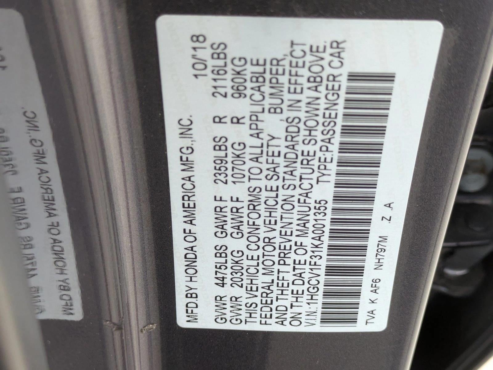 2019 Honda Accord Sedan Sport 1.5T CVT