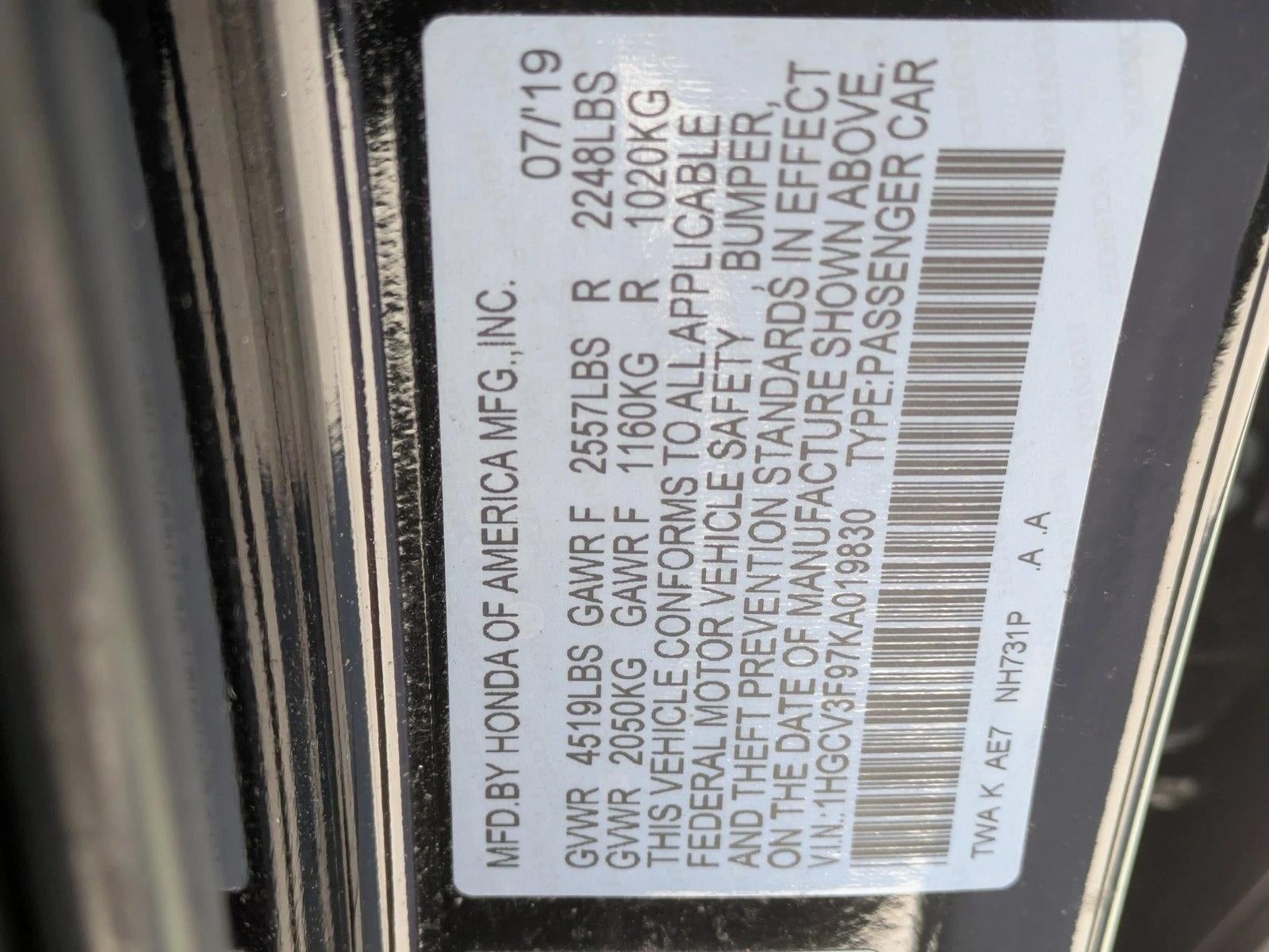 2019 Honda Accord Hybrid Touring Sedan