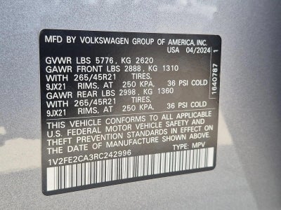 2024 Volkswagen Atlas Cross Sport 2.0T SEL Premium R-Line 4MOTION