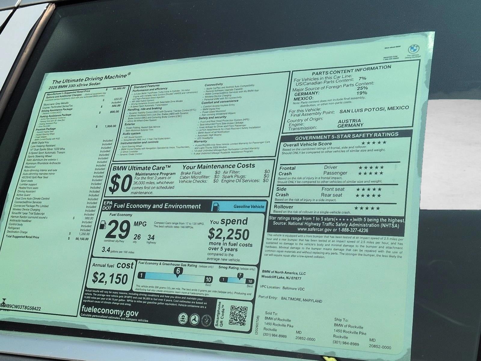 2026 BMW 330i NA xDrive Sedan