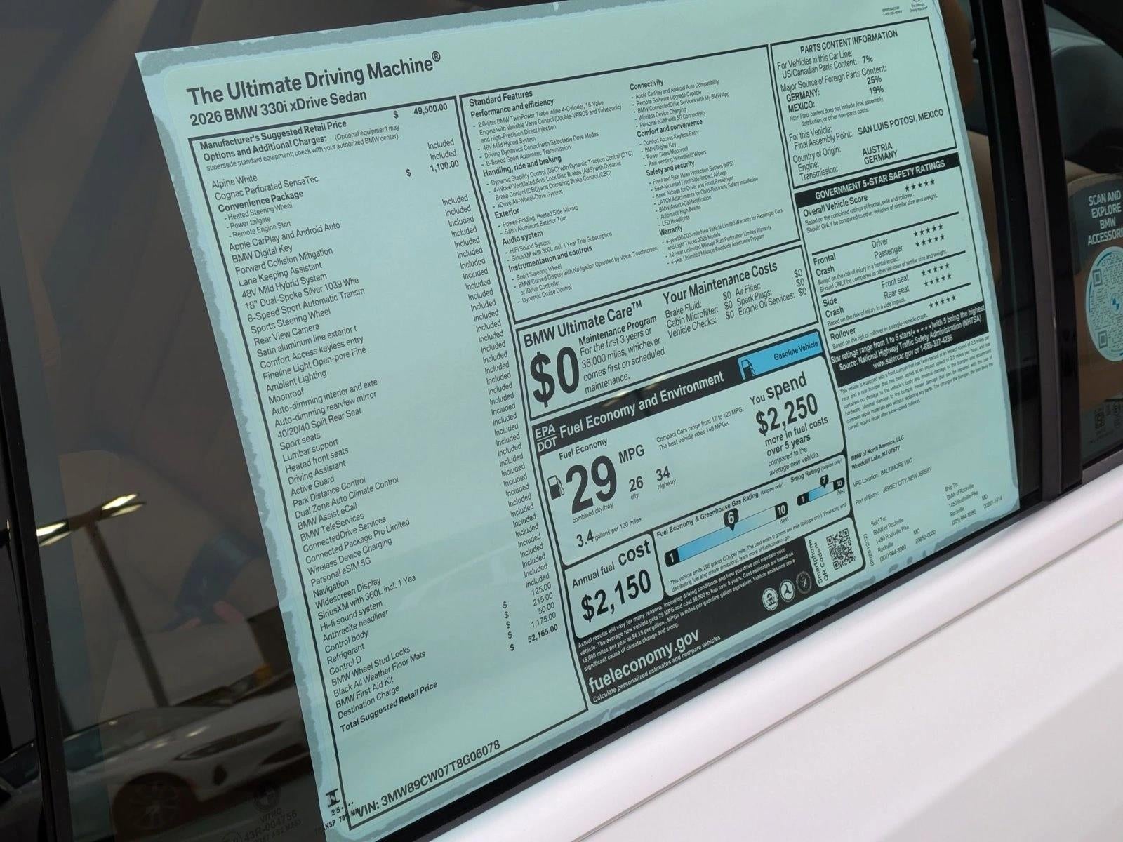2026 BMW 330i NA xDrive Sedan