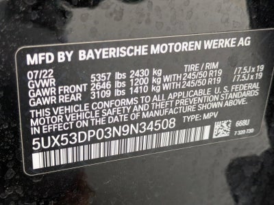 2022 BMW X3 xDrive30i Sports Activity Vehicle
