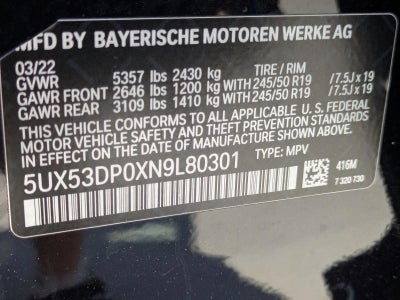 2022 BMW X3 xDrive30i Sports Activity Vehicle