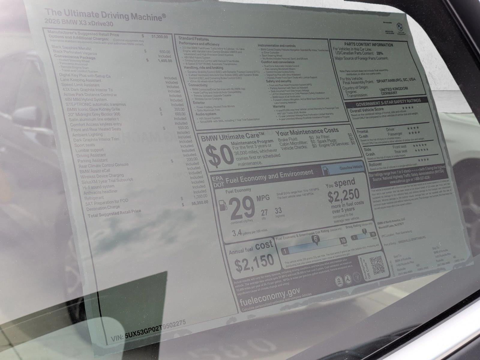 2026 BMW X3 30 xDrive Sports Activity Vehicle