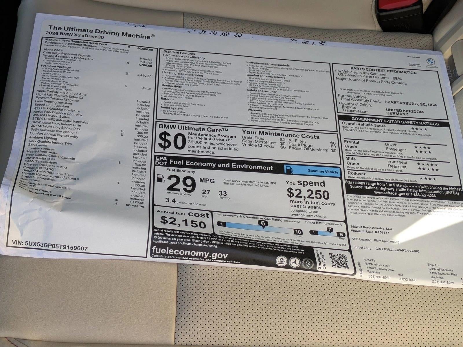 2026 BMW X3 30 xDrive Sports Activity Vehicle