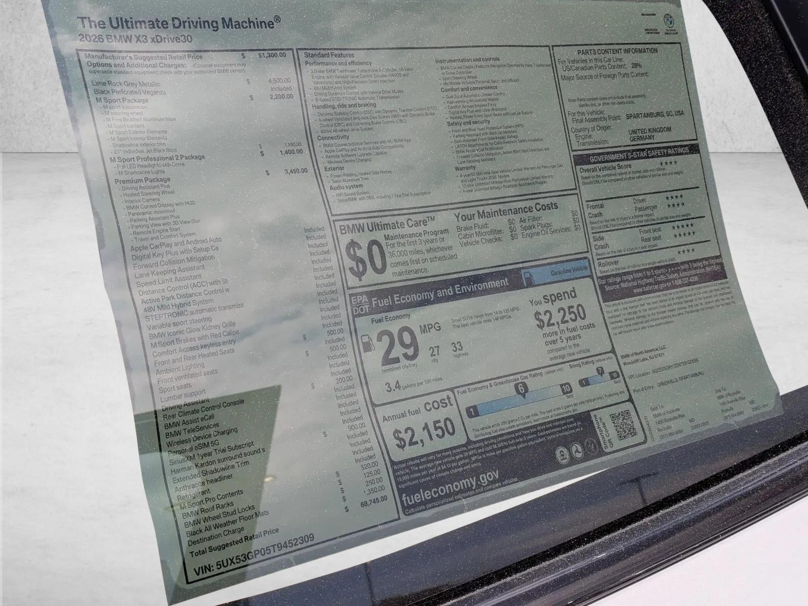 2026 BMW X3 30 xDrive Sports Activity Vehicle