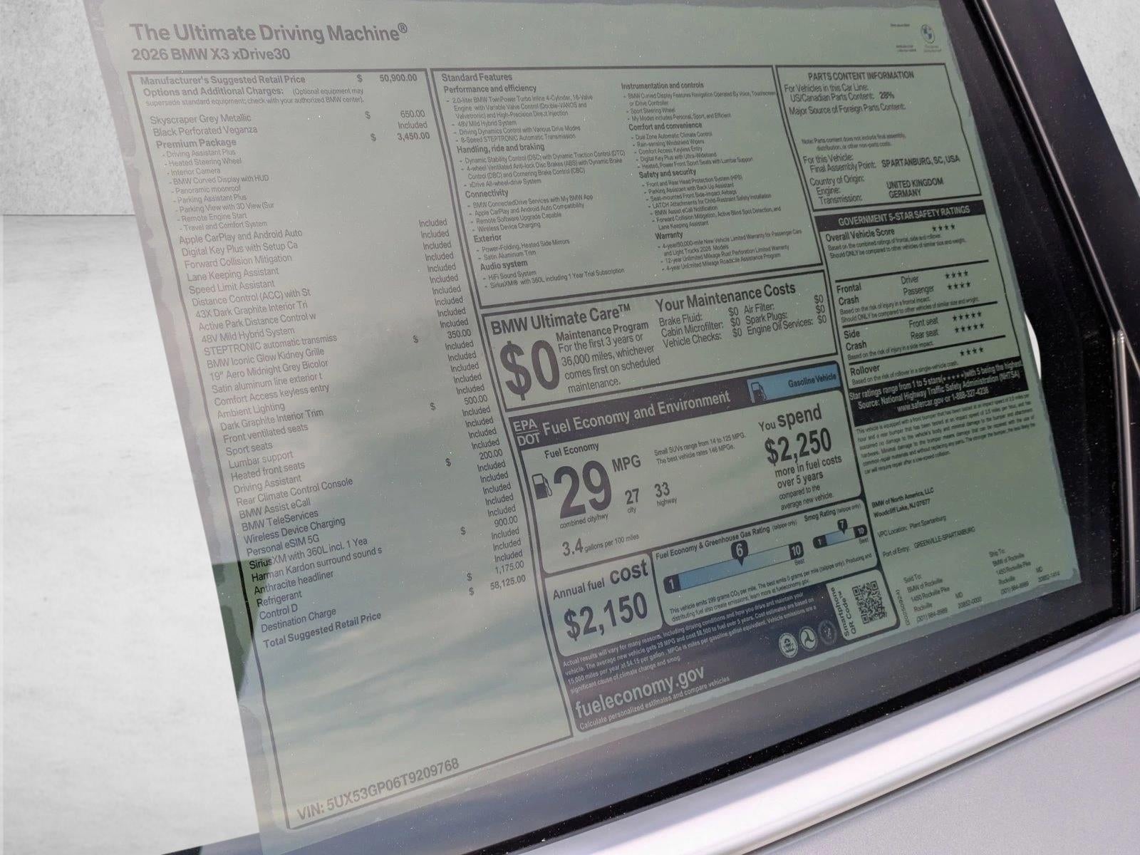 2026 BMW X3 30 xDrive Sports Activity Vehicle