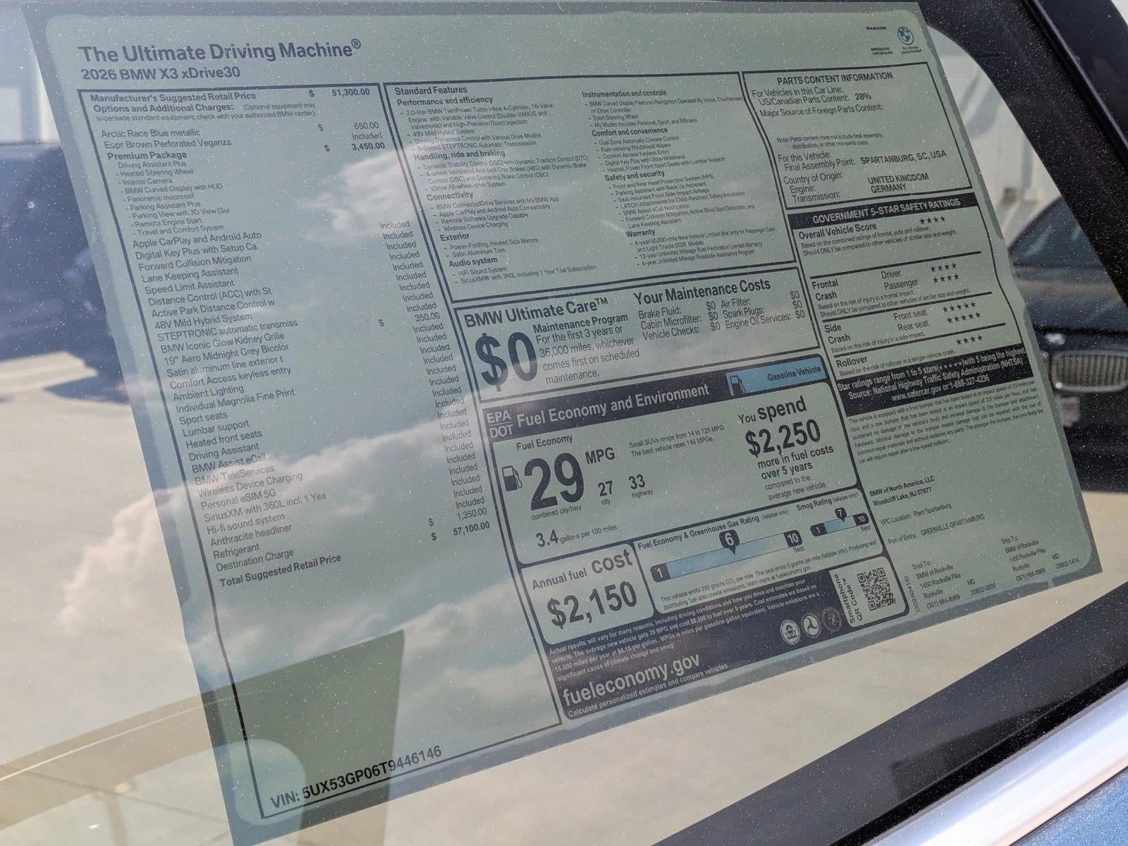 2026 BMW X3 30 xDrive Sports Activity Vehicle