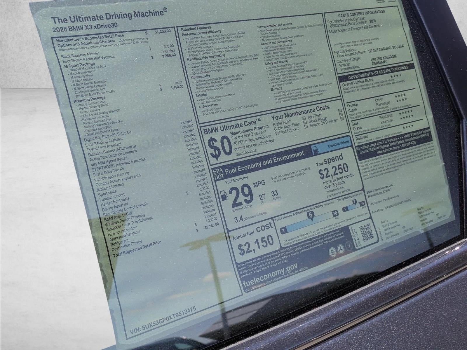 2026 BMW X3 30 xDrive Sports Activity Vehicle