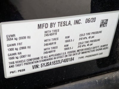 2020 Tesla Model S Long Range Plus AWD