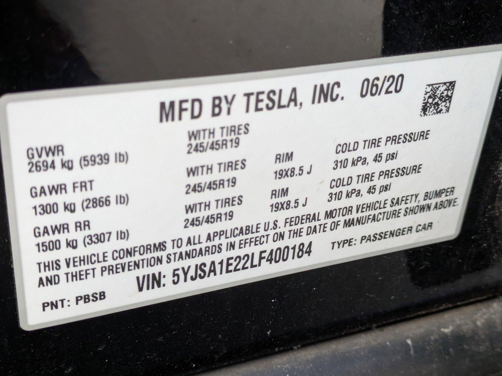 2020 Tesla Model S Long Range Plus AWD