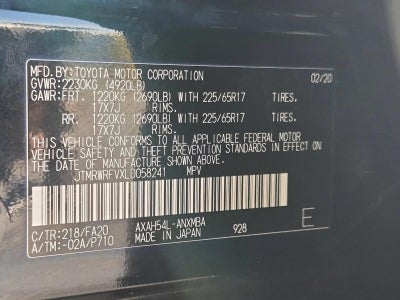 2020 Toyota RAV4 Hybrid XLE AWD (Natl) *Ltd Avail*