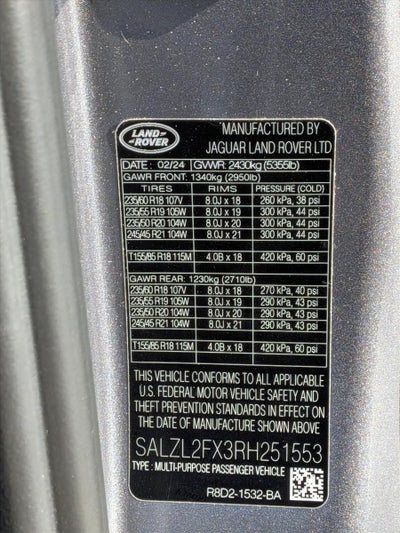 2024 Land Rover Range Rover Evoque Dynamic SE AWD